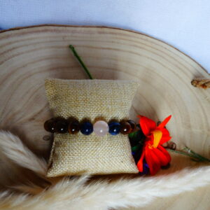 OEIL DE TIGRE SODALITE QUARTZ ROSE PERLES 10 MM