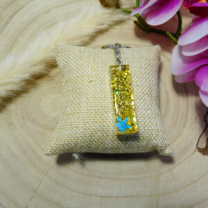 PORTE CLEF LETTRE I EN RESINE ET PAILLETTES