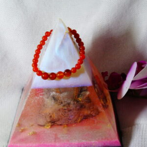 BRACELET CORNALINE PERLES 6 MM 18CM