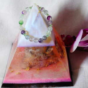 BRACELET FLUORITE MULTICOLORE 18CM