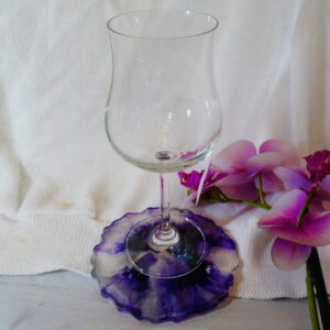 DESSOUS DE VERRE EN RESINE VIOLET
