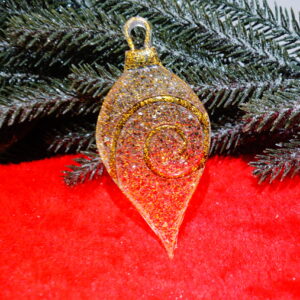 SUSPENSION DE NOEL DORE PAILLETTES EN RESINE