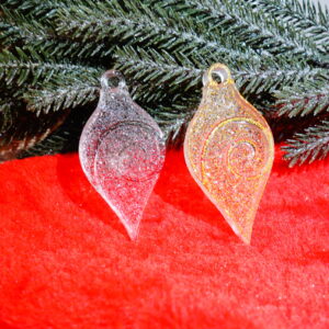 LOT DE 2 SUSPENSIONS DE NOEL EFFET DIAMANT EN RESINE