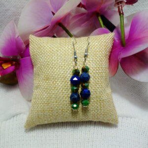 BOUCLES D&rsquo;OREILLES SODALITE ET PERLE DE MIYUKI