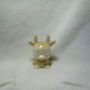 FIGURINE PETIT CERF BLANC DORE