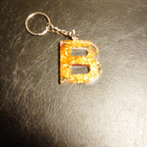 LETTRE B PORTE CLEF PAILLETTES CUIVRE