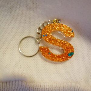 PORTE CLEF LETTRE S PAILLETTES CUIVRE