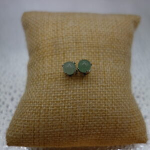 BOUCLES D&rsquo;OREILLES PUCE RONDE JADE VERT