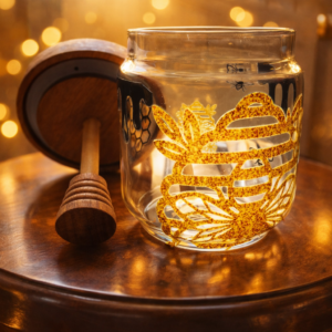 Pot de miel en verre