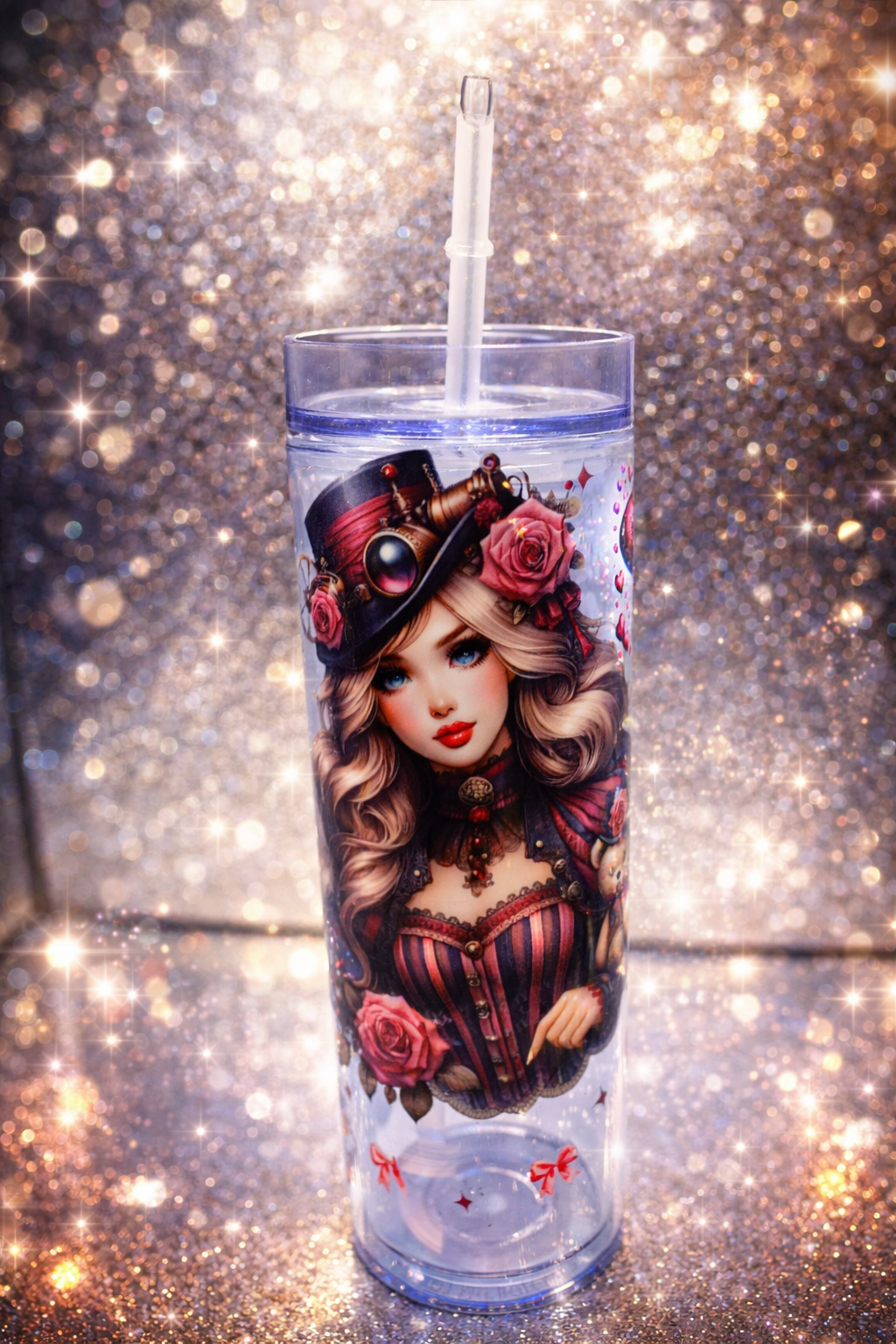 Grande gourde Steam punk femme en plastique dur