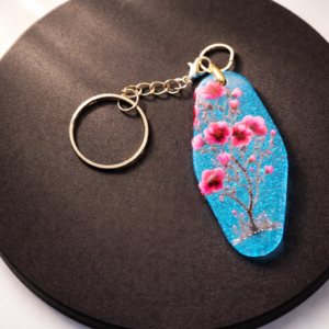 Porte-clefs fleur en résine